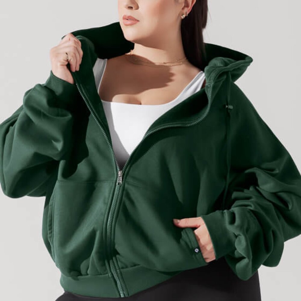 Popflex Zip Cloud Hoodie S/M in Game Time Green